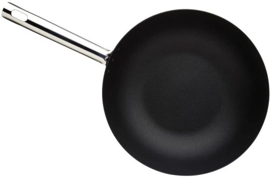 KitchenCraft Master Class Professional Non Stick Carbon Steel Induction Safe Wok, 30 cm