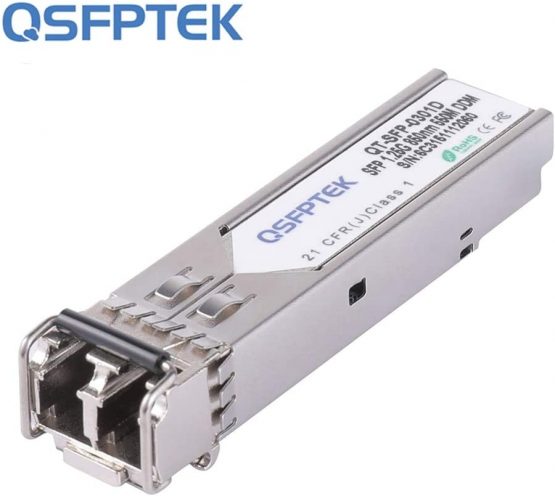 QSFPTEK for Arista SFP-1G-SX Gigabit SFP Module 1000BASE-SX 850nm 550m DDM Multimode LC Mini-GBIC Transceiver