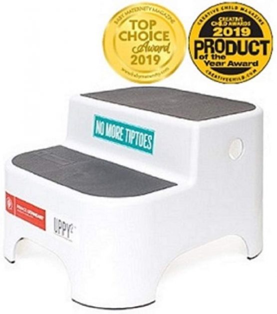 Prince Lionheart Uppy2® |Kids Two-Step Stool| Versatile| Anti-Slip Top & Base | Potty Training | Toddler Stool | Carry Handles | Kitchen & Bathroom – Berry Blue
