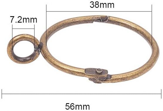 INCREWAY 16 Pack Open and Close Curtain Rings,1.5 Inch Inner Diameter,Antique Brass - Image 2