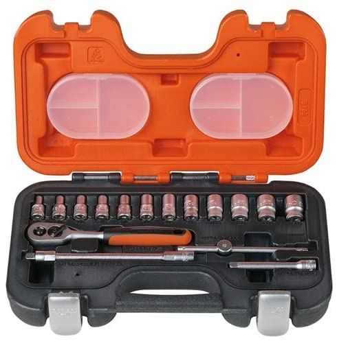 Bahco S160 S160 Socket Set 16-Piece 1/4-Inch Drive, Multi, 1/4 inches