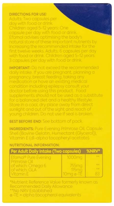 Efamol Evening Primrose Oil Capsules 500mg, White, 90 count (Pack of 1) - Image 4