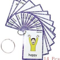SANCENT Feelings and Emotions Flash Cards for Toddlers | Autism Word Cards for Children(English Cards) | Speech Therapy Materials -14 Pack