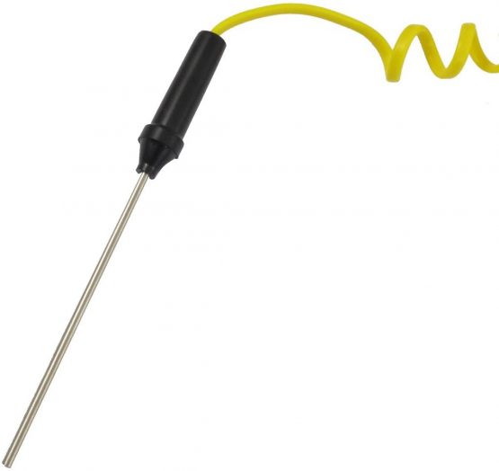 sourcingmap 80mm x 3mm Probe K Type 0-500C Temperature Range Coiled Thermocouple 1.5M