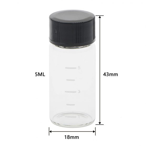 Unxuey 14pcs 5ml (1/6 Oz) Mini Clear Graduated Glass Vials Sample Screw Cap Bottles with Scale Transparent Lab Vials - Image 2