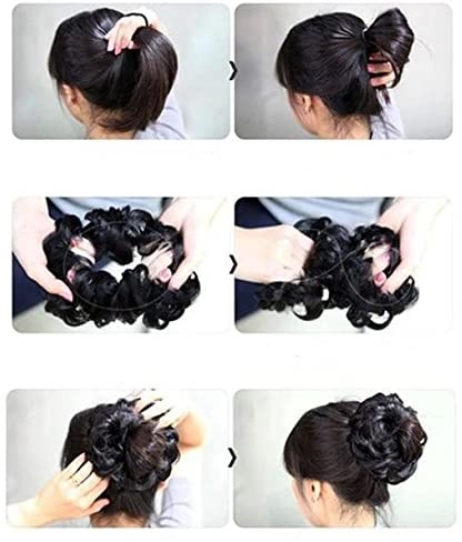 CAISHA Large Hairpiece Scrunchy Instant Updo Curly Messy Bun Light Blonde G10E, light blonde #16T613 G10E - Image 3