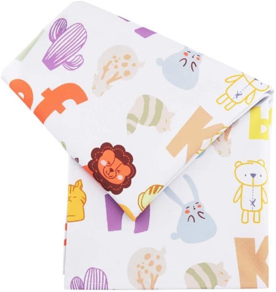 51" Splat Mat for Under High Chair/Arts/Crafts, Womumon Washable Spill Mat Waterproof Anti-Slip Floor Splash Mat, Portable Play Mat and Table Cloth (Alphabet) - Image 4