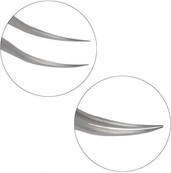 Individual Eyelash Tweezers - FEITA Professional Stainless Steel Curved Tweezer Precision for 3D Volume Eyelash Extension (1 Pc) - Image 2