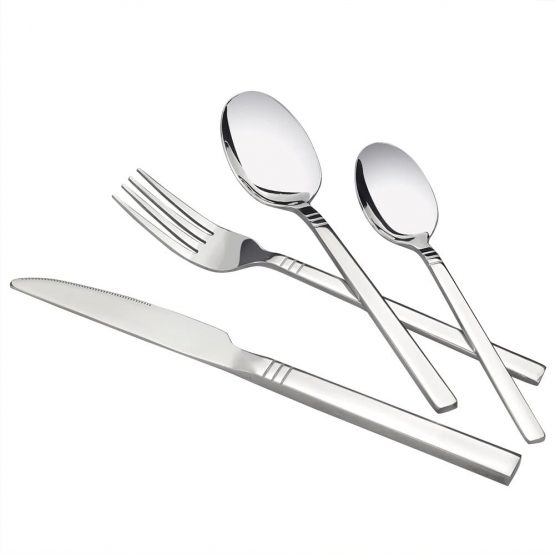 Fosly 16 Piece Cutlery Set of 4, Table Dinner Cutlery Set Stainless Steel