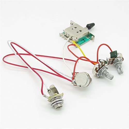 Strat Guitar Wiring Harness Prewired 3x 500k Pots 1 Volume 2 Tone Control Knobs 5 Way Switch - Image 3