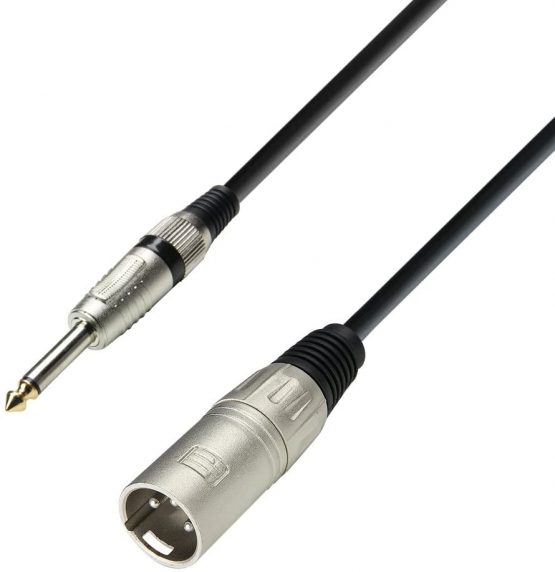 Adam Hall 3 Star Series 6m XLR Male to 6.3mm Jack Mono Microphone Cable