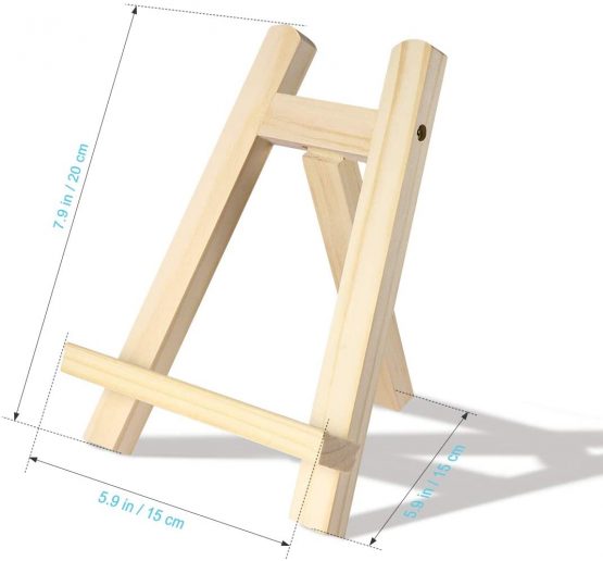 Toyvian 1pc Small Tabletop Desk Calendar Display Stand Wood Artist A-Frame Easel Photo Frame Bracket Photo Painting Triangle Easel(15 x 20cm) - Image 3
