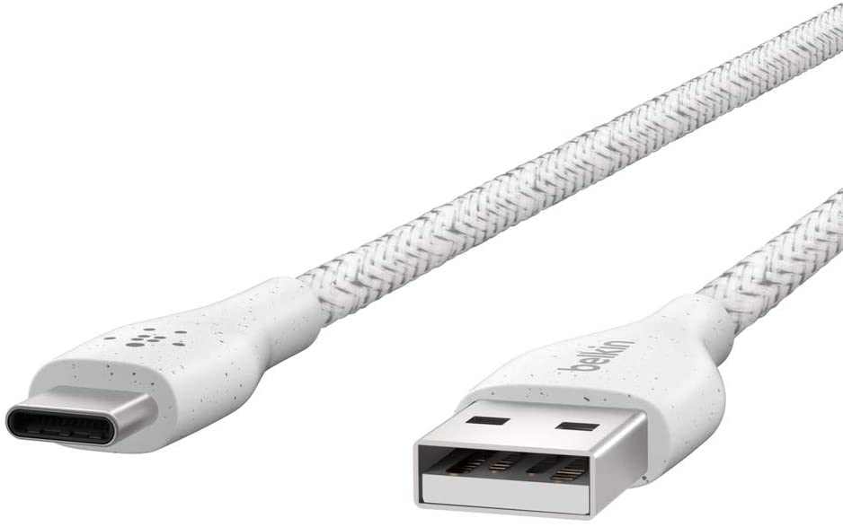 Belkin DuraTek Plus USB-C to USB-A Cable with Strap (Ultra-Strong USB to USB-C Cable/USB Type-C), 4ft/1.2m, White - Image 2