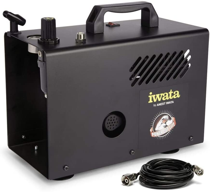 Iwata-Medea Studio Series Power Jet Lite Double Piston Air Compressor, Black