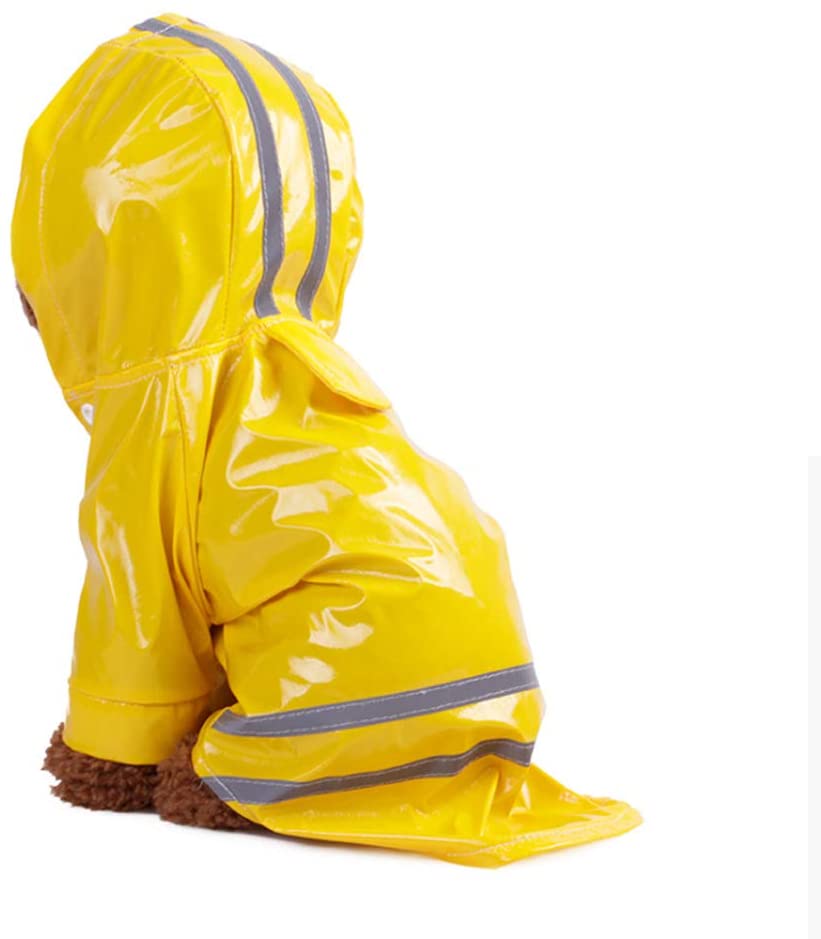 Outdoor Puppy Pet Rain Coat with Hood Waterproof Jackets PU Reflective Raincoat for Dogs Cats Apparel Clothes
