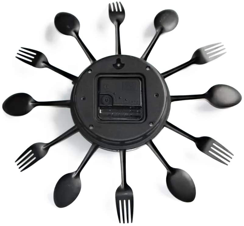 Timelike 3D Removable Modern Creative Cutlery Kitchen Spoon Fork Wall Clock Mirror Wall Decal Wall Sticker Room Home Decoration - Image 3