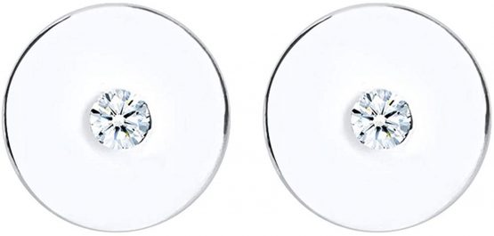 DIAMORE Earrings Women Stud Earrings Plain with Diamond (0.02 ct) in 925 Sterling Silver - Image 2