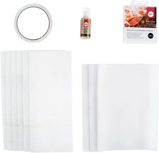 Rayher Set: Paper Bags Illuminated Village, White, Tab - Image 2