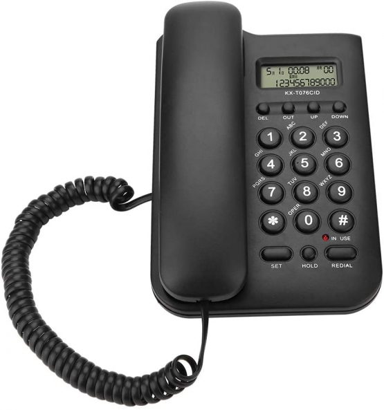 Topiky Wired Telephone, Landline Telephone with Landline Connection (FSK/DTMF) for Home/Hotel/Office (White)