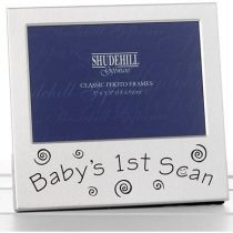 Shudehill Baby's 1st Scan Photo Frame Picture Ultrasound 77216 | Ideal for Baby Showers New Mums and Parents | Polished Satin Silver