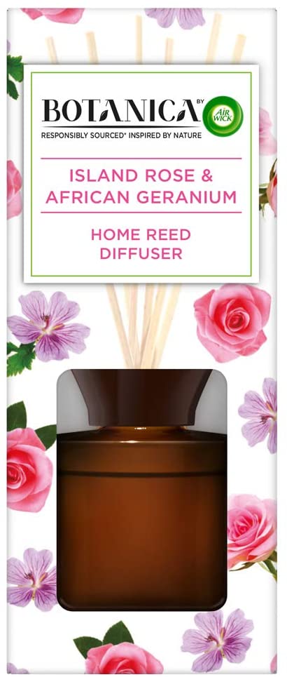 BOTANICA by Air Wick Air Freshener Reed Diffuser Island Rose and African Geranium 80 ml