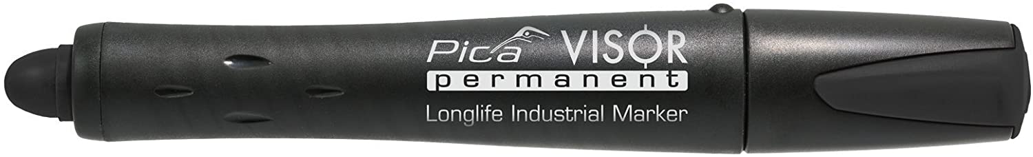 Pica Visor Permanent Refillable Longlife Industrial Marker Black 990/46, Black/White - Image 2