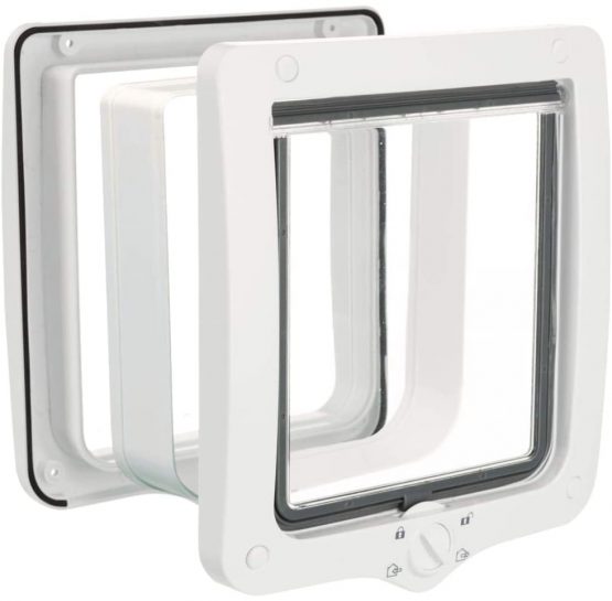 Trixie 4-Way Cat Flap with Tunnel, White, 660 g, 24 × 28 cm - Image 2
