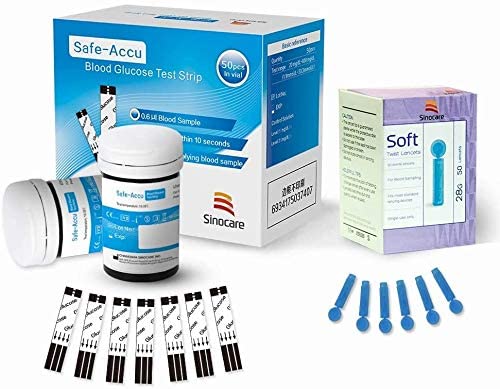sinocare Diabetes Strips / Blood Glucose Test Strips 50 pcs No Need Code (Only For sinocare Safe Accu Blood Glucose Monitor) - Image 3