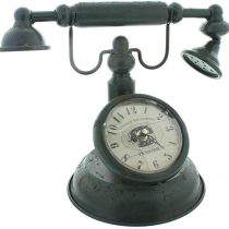Hometime Metal Mantel Clock - Old Fashioned Telephone - Vintage Shabby Chic