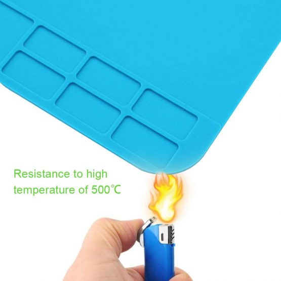 SPTwj Soldering Mat 500℃ Heat-Resistant Insulation Silicone Mat Anti Static Soldering Mat for Soldering Brazing Repair Tool Welding Padt(30cm x 20cm x 1.5mm) - Image 4