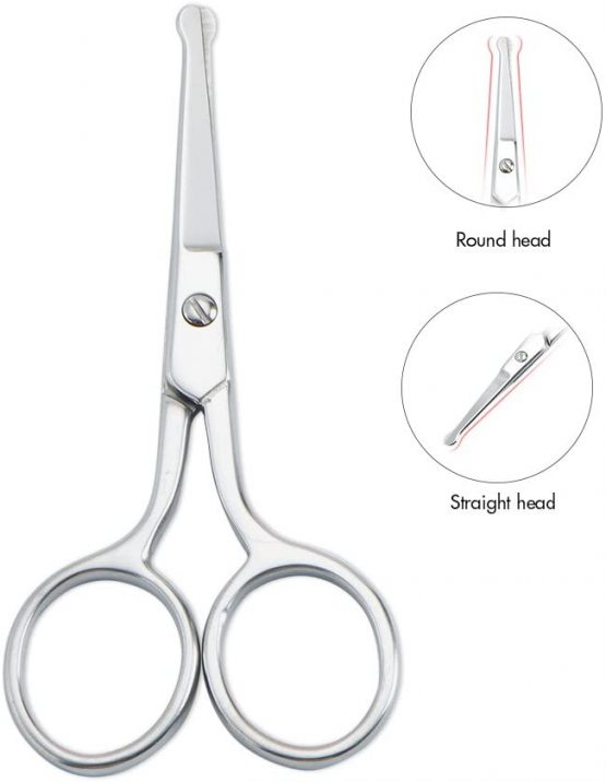 LIVINGO Premium Manicure Rounded Tip Scissors Multi-Purpose Stainless Steel Cuticle Pedicure Beauty Grooming Kit for Nail, Eyebrow, Eyelash, Dry Skin, Nose Hair 9cm - Image 3