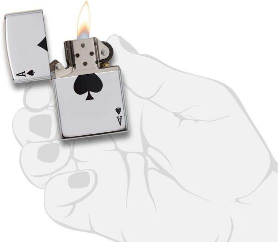 Zippo Lucky Ace Lighter - High Polished Chrome - Image 4