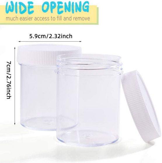 10pcs Nail Art Storage Jars Plastic Cosmetic Sample Containers for Beads  Jewelry