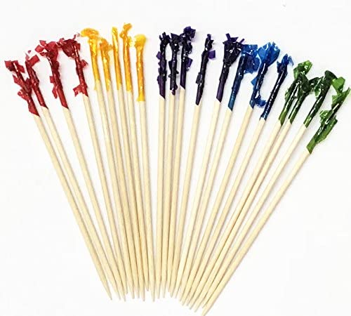AILEXI 500 Counts Sandwich Frill Picks AILEXI Cocktail Sticks Fruit Sticks and Toothpicks 10 cm - Assorted Colors - Image 2