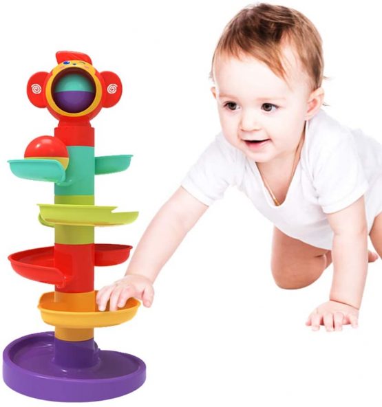 5 Layer Ball Drop And Roll Swirling Tower Baby Toys For 1 Year Old 