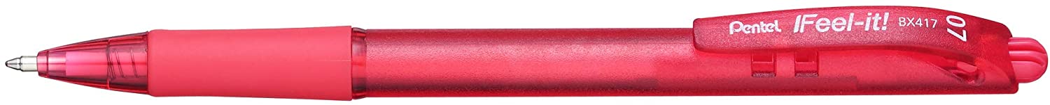 Pentel BX417-B Feel-It, Retractable Fine Tip,Red, 1 count (Pack of 12)