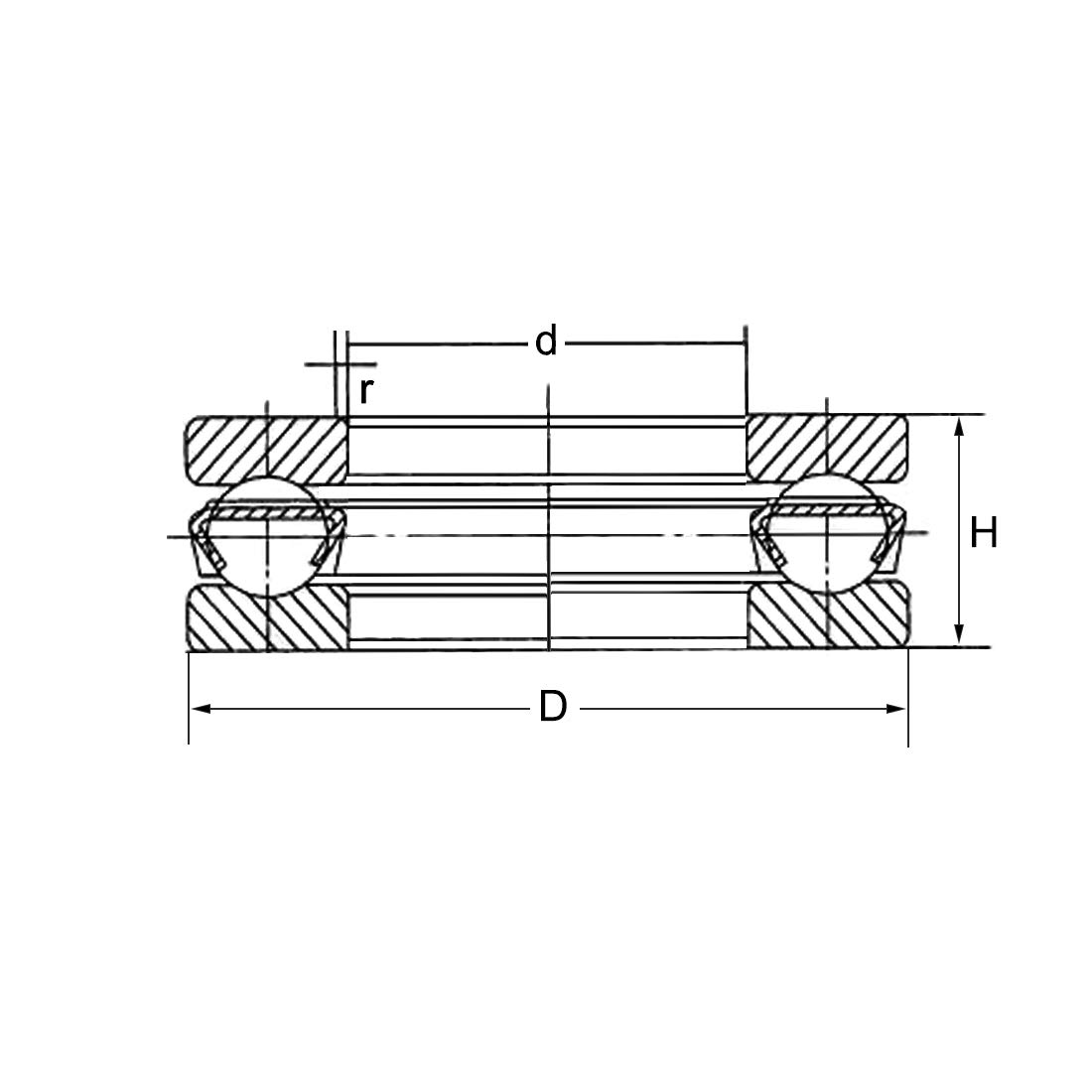 sourcing map 51104 Thrust Ball Bearings 20mm x 35mm x 10mm Chrome Steel ABEC3 Single Row Roller 2pcs, 20mmx35mmx10mm - Image 4