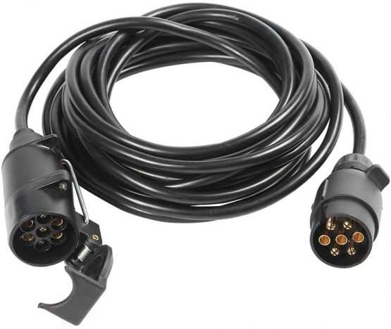 ETUKER 6m 7 Pin Trailer Plug Socket Extension Lead, 12V 7 Pin 6m Extension Lead Towing Caravan Trailer Truck RV Electrical Wiring Cable Connector Trailer Line (6m 7 Pin Extension Lead) - Image 3