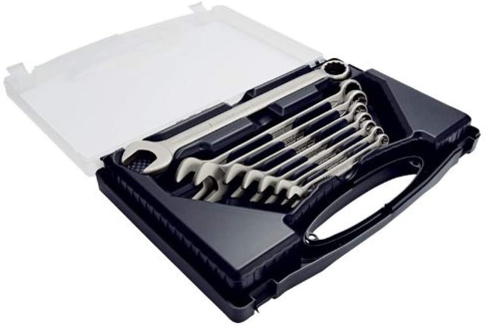 Draper 44019 Stainless Steel Long Metric Combination Spanner Set, 8mm-22mm, 8 Pieces, Blue