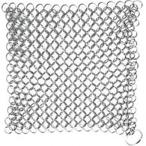 BluVast Stainless steel ring cleaner, pot cleaner, chain scrubber cleaning scraper for Dutch oven grill, 14.5 cm x 11.5 cm