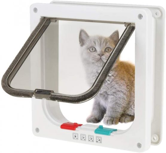 Cat Flap Door 4 Way Locking Cat Flap Door Pet Flap Dog Door In & Out Safe Pet Door for Cat and Small Dogs Doggies Puppy Animals (Size S) - Image 2