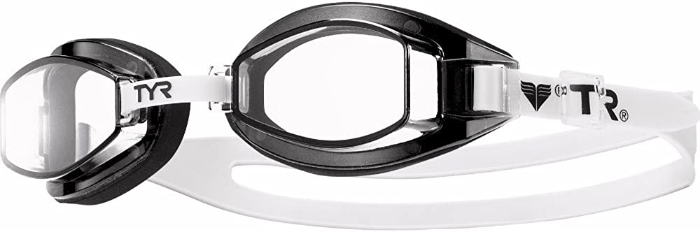 TYR Unisex Adult Team Sprint Fitting Basic Goggles - Clear/Black/White, Medium