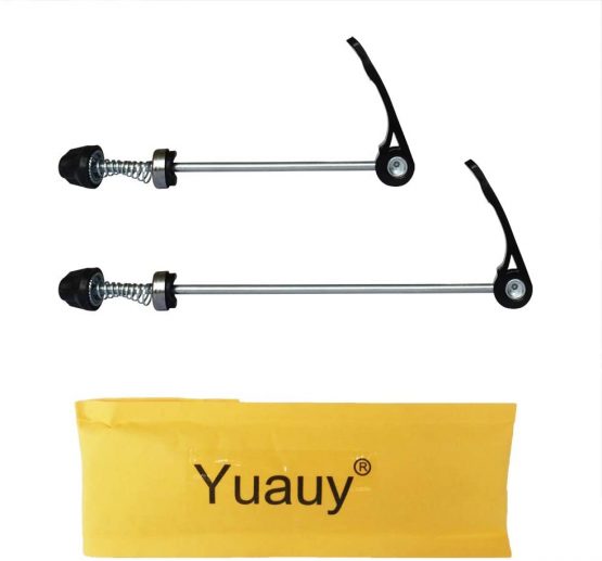 Yuauy Bicycle Quick Release Skewers Axle Front and Rear Skewers Steel for Mountain Bike Road Bike Black