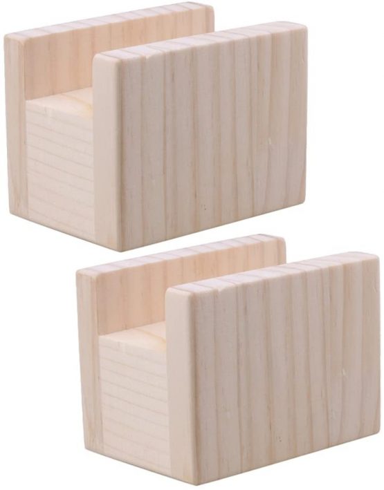 RDEXP 2inch Hight Desk Riser Lifter Wooden Furniture Soft Feet Lifts Storage Lift 4cm Groove Set of 2