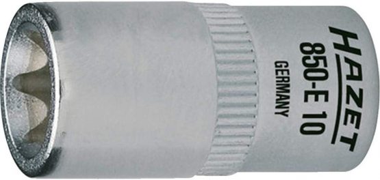 HAZET 850-E5 25 mm E 5 Torx Profile Socket - Chrome-Plated/Polished