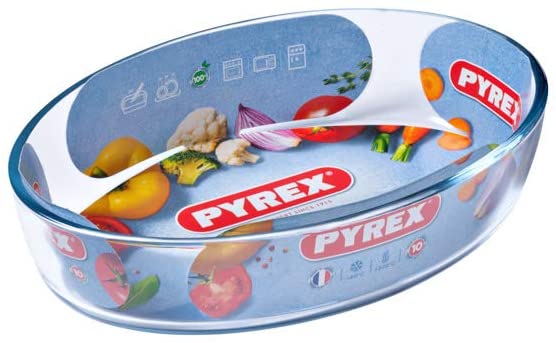 Pyrex Essentials Glass oval Roaster high resistance 26x18x6 cm, Mother-of-pearl, 25 x 17 cm - Image 2