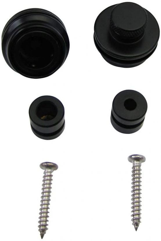 Musiclily Metal Flat Head Guitar Locking Strap Locks and Buttons Quick Release Security Straplocks for Electric Acoustic Guitar or Bass,Black (Set of 2) - Image 2