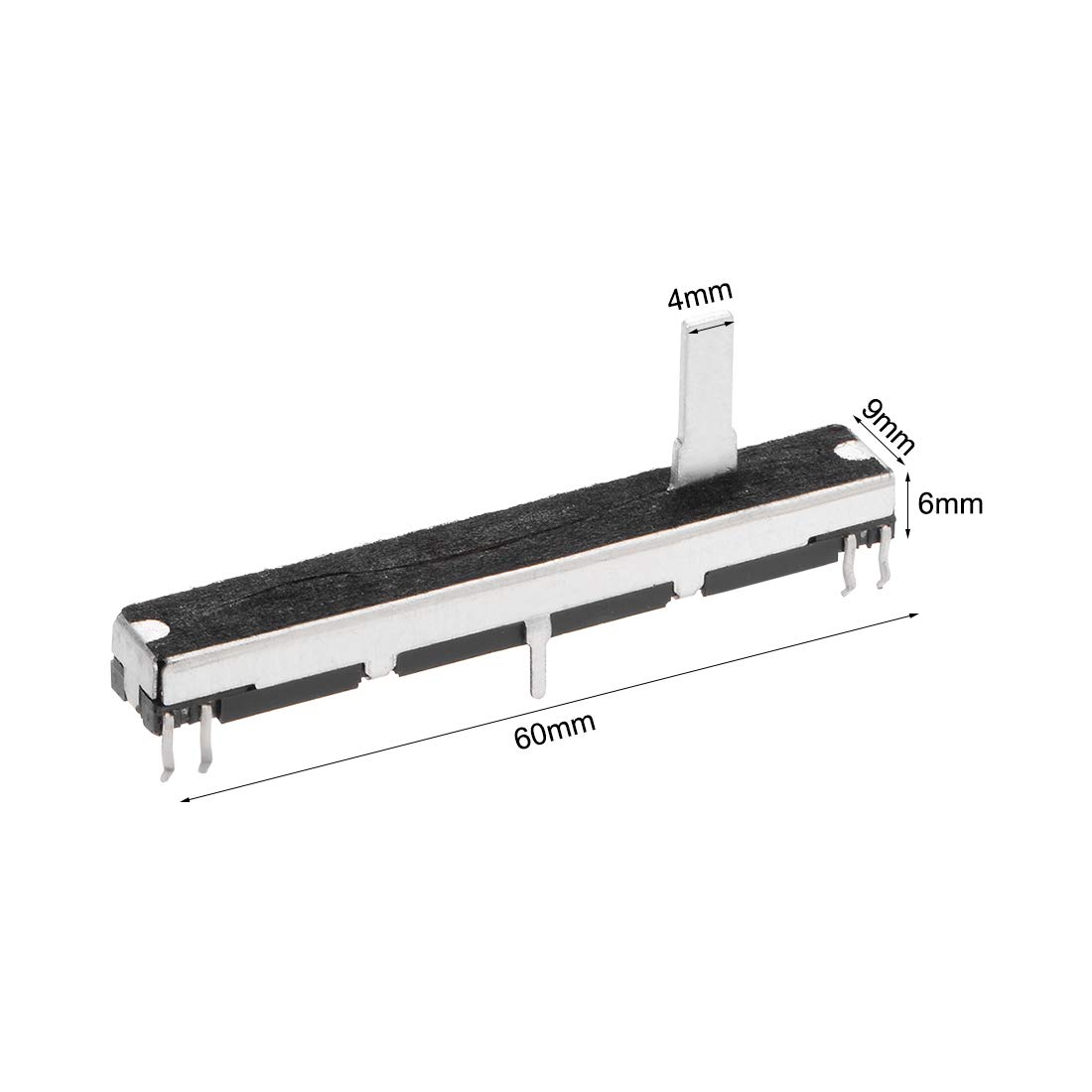 sourcing map 1pcs Fader Variable Resistors 60mm Straight Slide Potentiometer B103 10K Ohm Linear Double Potentiometers for Dimming Tuning - Image 3