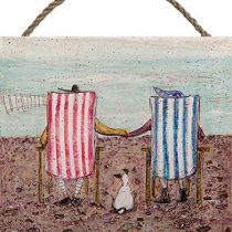 Sam Toft Perfect Day Wooden Wall Art, Multi-Colour, 20 x 20 cm
