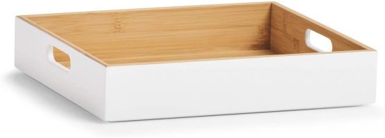 Zeller White Bamboo Storage Box, ca. 30 x 27 x 6 cm
